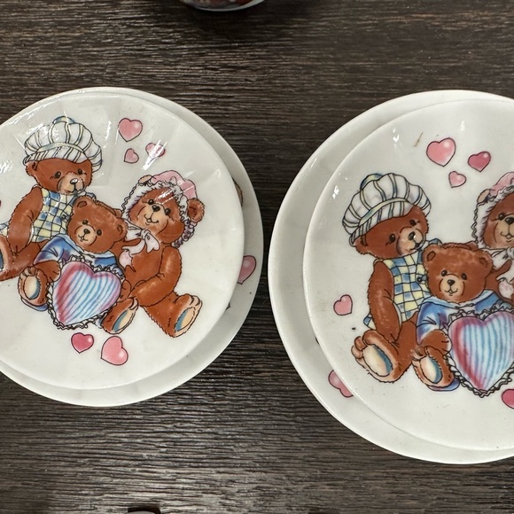 Vintage White Tea Set Made in Japan with Bear Design For Children - Picture 5 of 6